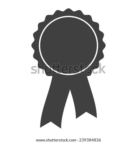 grey award rosette with ribbon Stockfoto © 