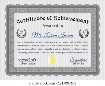 Grey Awesome Certificate template. Complex background. Money design. Customizable, Easy to edit and change colors. 