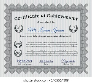 Grey Awesome Certificate template. With complex background. Retro design. Customizable, Easy to edit and change colors. 