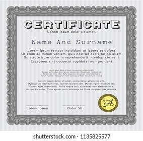 Grey Awesome Certificate template. Customizable, Easy to edit and change colors. With quality background. Elegant design. 