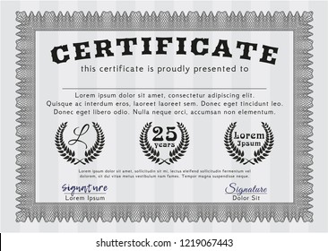 Grey Awesome Certificate template. Customizable, Easy to edit and change colors. With quality background. Beauty design. 