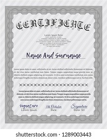 Grey Awesome Certificate template. Customizable, Easy to edit and change colors. With background. Artistry design. 