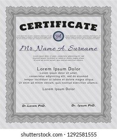 Grey Awesome Certificate template. Customizable, Easy to edit and change colors. Complex background. Perfect design. 
