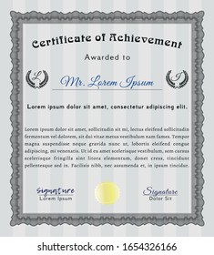 Grey Awesome Certificate template. Customizable, Easy to edit and change colors. With complex background. Modern design. 
