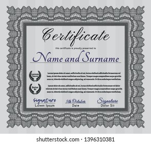 Grey Awesome Certificate template. Easy to print. Detailed. Money design. 