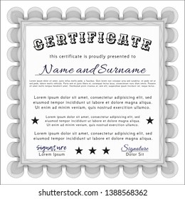 Grey Awesome Certificate template. Modern design. Detailed. With guilloche pattern and background. 