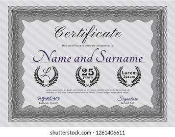 Grey Awesome Certificate template. Money Pattern. Easy to print. Customizable, Easy to edit and change colors. 