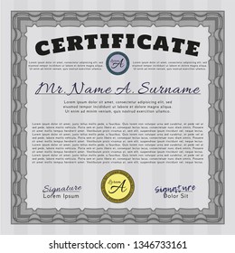 Grey Awesome Certificate template. Money Pattern. Customizable, Easy to edit and change colors. With complex background. 