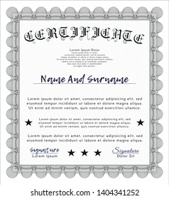 Grey Awesome Certificate template. Money design. With complex background. Vector illustration. 