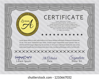 Grey Awesome Certificate template. Nice design. Detailed. Easy to print. 