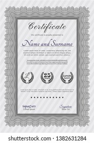 Grey Awesome Certificate template. Nice design. Customizable, Easy to edit and change colors. Easy to print. 