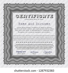 Grey Awesome Certificate template. Perfect design. Detailed. With linear background. 