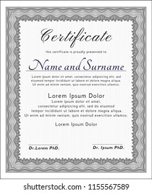 Grey Awesome Certificate template. Printer friendly. Detailed. Retro design. 
