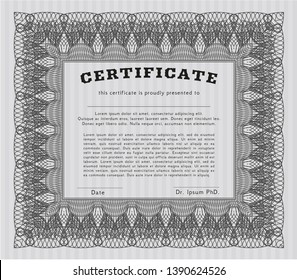 Grey Awesome Certificate template. Printer friendly. Vector illustration. Modern design. 
