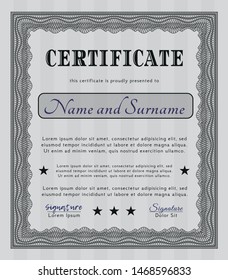 Grey Awesome Certificate template. With quality background. Beauty design. Customizable, Easy to edit and change colors. 