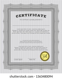 Grey Awesome Certificate template. Superior design. With linear background. Customizable, Easy to edit and change colors. 
