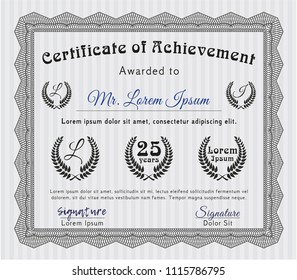 Grey Awesome Certificate template. Vector illustration. Easy to print. Beauty design. 