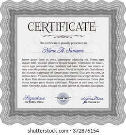 Grey Awesome Certificate templateMoney Pattern. Award. With great quality guilloche pattern. 