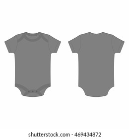 Grey baby bodysuit vector isolated