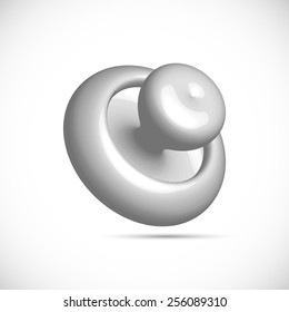 grey baby pacifier template vector
