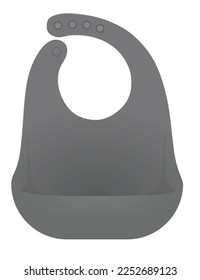 Grey baby plastic bib. vector illustration