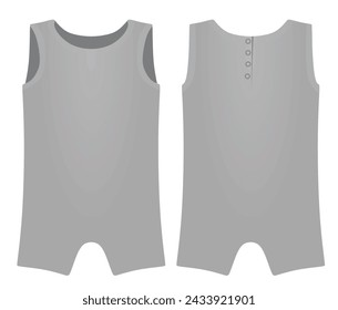 Grey  baby romper set. vector illustration