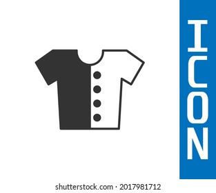 Grey Baby t-shirt icon isolated on white background. Baby clothes symbol. Kid wear sign.  Vector