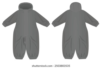 Grey baby winter suit. vector illustration