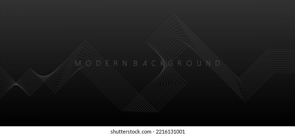 grey background with abstract geometric and wavy lines. Vector Illustration
