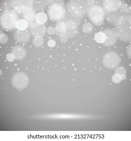 grey background abstract with gradient in studio and wall texture vector, empty room studio used for product presentation, grey wallpaper with shine use for product shooting