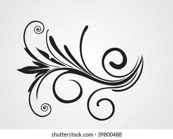 grey background with black floral pattern tattoo
