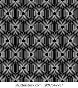 GREY BACKGROUND WITH BLACK VECTOR HEXAGONS