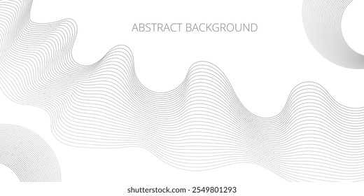 Fundo cinza com cor cinza e linhas de curva, fundo cinza abstrato com cor cinza gradiente e decoração de linha dinâmica artística, papel de parede forma abstrata fundo