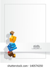 grey  background with colorful abstract cubes