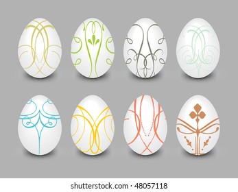 grey background with creative pattern egg illustration