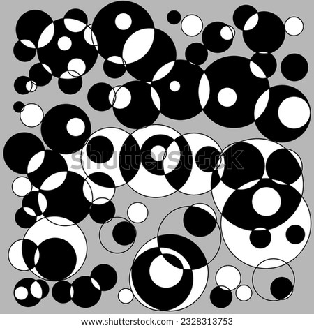 Grey background with cute black and white dot pattern.
