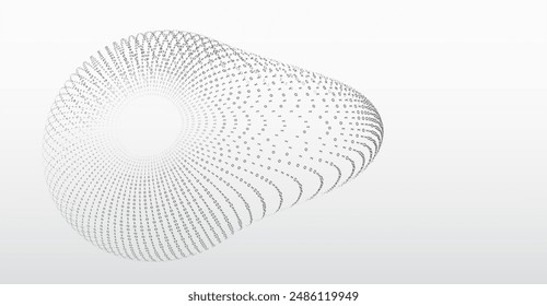 Grey background with data flow. Binary code, artificial intelligence. Program code. Computer background of numbers. Disk consisting of data. Analytics, sorting, structuring, transferring information.