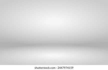 Grey background. An empty grey studio background. An empty studio room for a photo shoot or presentation. Vector EPS 10.