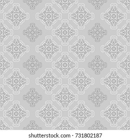 Grey background, geometric pattern.