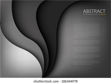 Grey background gray curve line on space shadow overlap and dimension modern texture pattern for text and message website design