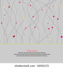 Grey background with hearts and circles with blank space for your text