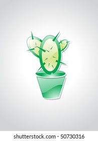 grey background with isolated cactus tree, vector illustration