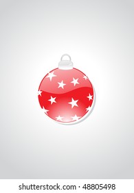 grey background with isolated decorated ball; vector illustration