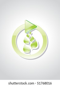 grey background with isolated glossy button, ecofriendly vector image
