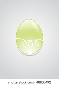 grey background with isolated green easter egg