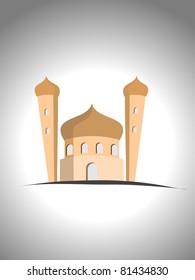 grey background with isolated kiddish mosque