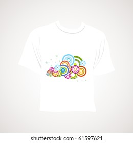 grey background with isolated white tshirt