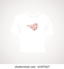 grey background with isolated white tshirt