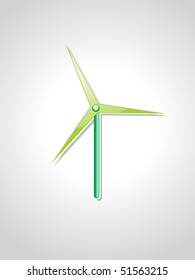 grey background with isolated wind turbines