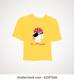 grey background with isolated yellow t shirt